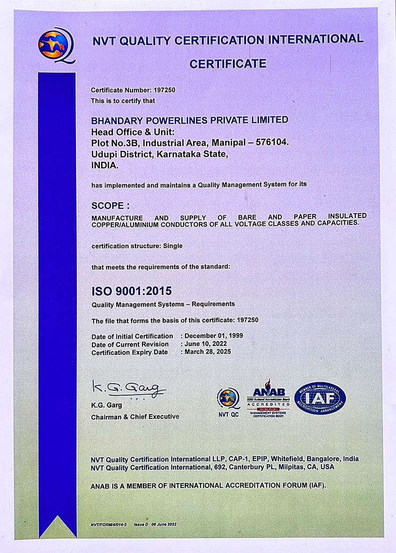 ISO 9001:2015 Certificate